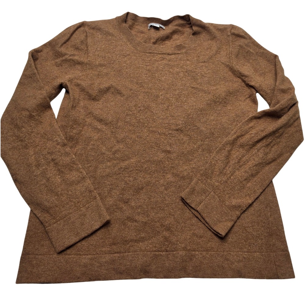 J. Crew Mercantile Womens Brown Cotton Wool Blend Crewneck Sweater Large